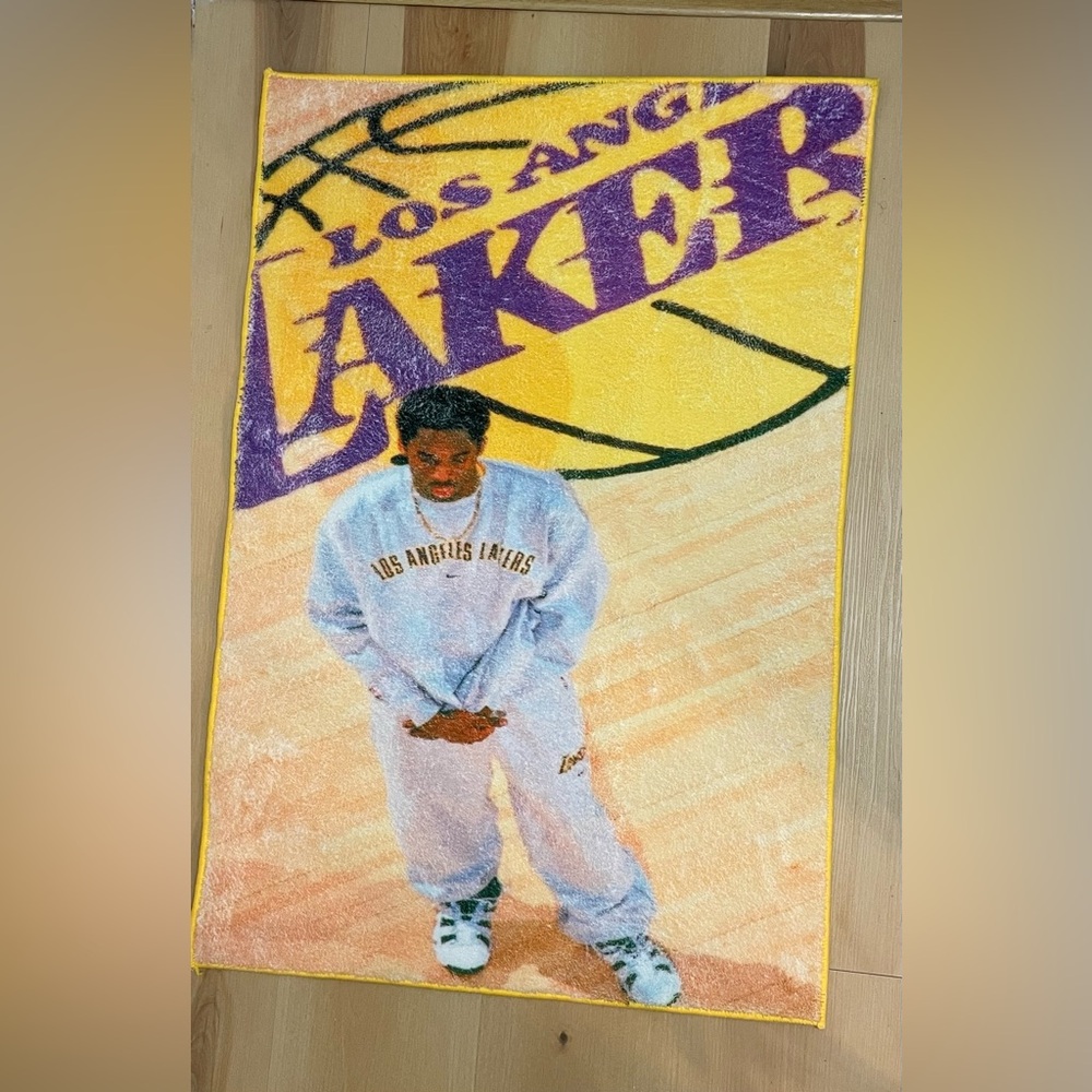 Los Angeles Lakers Graphic Tufted Rug - Purple & Gold